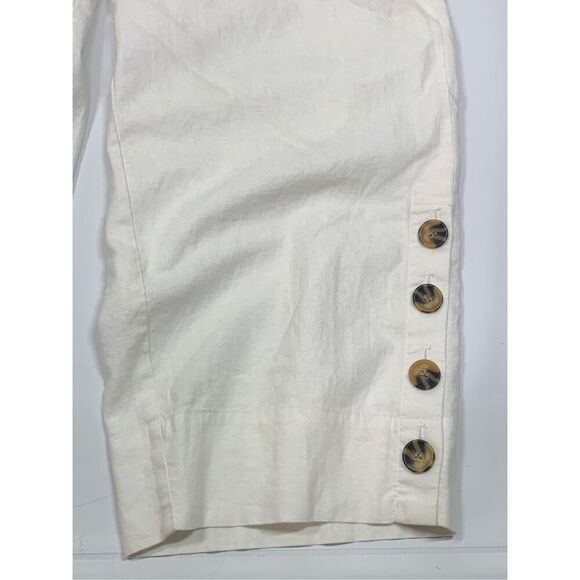 John Mark Linen blend wide leg crop pant size medium - Picture 4 of 7